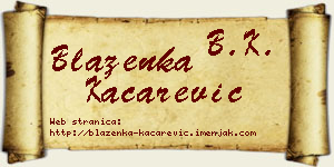 Blaženka Kačarević vizit kartica